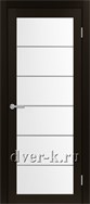 Межкомнатная дверь Оптима Порте Турин 501.2  ACC SC в экошпоне венге со стеклом Мателюкс и молдингом матовый хром