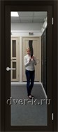 Межкомнатная дверь с зеркалом Optima Porte Турин 501.1 в экошпоне венге