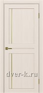 Межкомнатная дверь Оптима Порте Турин 523.111 АПС SG в экошпоне ясень перламутровый с молдингом матовое золото