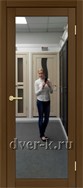 Межкомнатная дверь с зеркалом Optima Porte Турин 501.1 в экошпоне орех