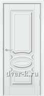 Белая глухая эмалированная дверь Ювелия ДГ с патиной серебро