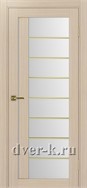 Межкомнатная дверь Турин 524 АСС SG в экошпоне беленый дуб со стеклом Мателюкс и молдингом матовое золото