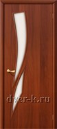 Остекленная недорогая межкомнатная дверь Стрелиция ДО в финиш-пленке итальянский орех