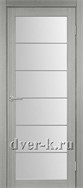 Межкомнатная дверь Оптима Порте Турин 501.2  ACC SC в экошпоне серый дуб со стеклом Мателюкс и молдингом матовый хром