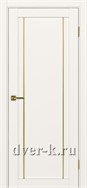 Межкомнатная дверь Оптима Порте Турин 522.111 АПП SG в бежевом экошпоне с молдингом матовое золото