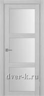 Межкомнатная дверь Оптима Порте Турин 530.222 в экошпоне дуб серый со стеклом Мателюкс