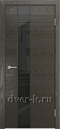 Остекленная шпонированная дверь Vertikal-1 в цвете гриджио