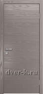 Глухая шпонированная дверь Vertikal-6 в темно-сером цвете
