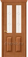 Остекленная дверь из массива сосны М15 ДО светлый лак