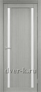 Межкомнатная дверь Оптима Порте Турин 522.212 в экошпоне дуб серый со стеклом Мателюкс