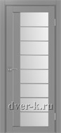 Межкомнатная дверь Турин 524.22 АСС SC в сером экошпоне со стеклом Мателюкс и молдингом матовый хром