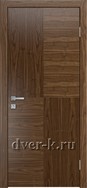 Глухая шпонированная дверь Plain-2 в цвете американский орех
