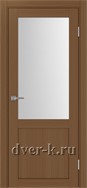 Межкомнатная дверь Оптима Порте Турин 502.21 в экошпоне орех со стеклом Мателюкс