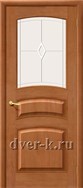 Остекленная дверь из массива сосны М16 ДО светлый лак