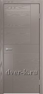 Глухая шпонированная дверь Vertikal-9 в темно-сером цвете