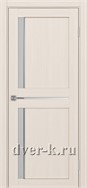 Межкомнатная дверь Оптима Порте Турин 523.221 АПС SC в экошпоне ясень перламутровый со стеклом Мателюкс и молдингом матовый хром