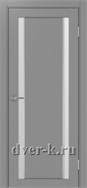 Межкомнатная дверь Оптима Порте Турин 520.212 АПС SC в сером экошпоне со стеклом Мателюкс и молдингом матовый хром