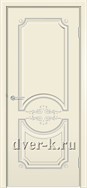 Глухая эмалированная дверь Адель ДГ в цвете ваниль с патиной серебро