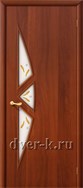 Остекленная ламинированная дверь эконом класса Соната ДФ итальянский орех