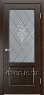 Остекленная шпонированная дверь Ростра-1 ДО в цвете дуб коньячный