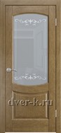 Остекленная шпонированная дверь Ростра-5 ДО в цвете дуб янтарный