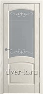 Остекленная шпонированная дверь Ростра-2 ДО в цвете бьянко