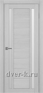 Межкомнатная дверь Оптима Порте Турин 558.212 в экошпоне дуб серый со стеклом Мателюкс
