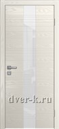 Остекленная шпонированная дверь Vertikal-5 в цвете бьянко