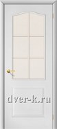 Остекленная недорогая межкомнатная дверь Палитра ДО в белой финиш-пленке