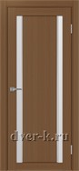 Межкомнатная дверь Оптима Порте Турин 520.212 АПС SC в экошпоне орех со стеклом Мателюкс и молдингом матовый хром