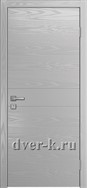 Глухая шпонированная дверь Vertikal-14 в светло-сером цвете