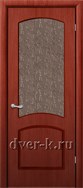 Строительная межкомнатная дверь с остеклением Наполеон ДО красное дерево