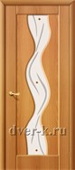 Остекленная межкомнатная дверь Вираж ДО в ПВХ миланский орех