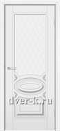 Остекленная эмалированная белая дверь Ювелия ДО с патиной серебро