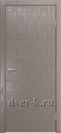 Глухая шпонированная дверь Vertikal-11 в темно-сером цвете