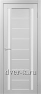 Межкомнатная дверь Оптима Порте Турин 558.212 в экошпоне белый лед со стеклом Мателюкс