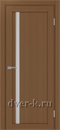 Межкомнатная дверь Оптима Порте Турин 527.121 АПС SC в экошпоне орех со стеклом Мателюкс и молдингом матовый хром