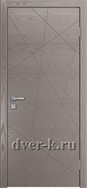 Глухая шпонированная дверь Vertikal-8 в темно-сером цвете