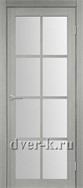 Межкомнатная дверь Оптима Порте Турин 541.2222 в экошпоне дуб серый со стеклом Мателюкс
