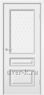 Остекленная дверь Версаль ДО белая с патиной серебро