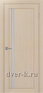 Межкомнатная дверь Оптима Порте Турин 527.121 АПС SC в экошпоне беленый дуб со стеклом Мателюкс и молдингом матовый хром