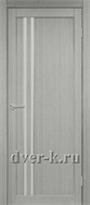 Межкомнатная дверь Оптима Порте Турин 525 АПС SC в экошпоне дуб серый со стеклом Мателюкс и молдингом матовый хром