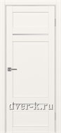Межкомнатная дверь Оптима Порте Турин 532.12121 в бежевом экошпоне со стеклом Мателюкс