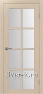 Межкомнатная дверь Оптима Порте Турин 541.2222 в экошпоне беленый дуб со стеклом Мателюкс