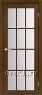 Межкомнатная дверь Оптима Порте Турин 542.2222 в экошпоне орех со стеклом Мателюкс