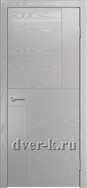Глухая шпонированная дверь Vertikal-9 в светло-сером цвете