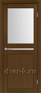 Межкомнатная дверь Оптима Порте Турин 520.221 в экошпоне орех со стеклом Мателюкс