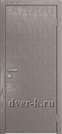Глухая шпонированная дверь Vertikal-11 в темно-сером цвете