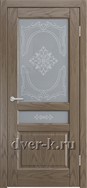 Остекленная шпонированная дверь Ростра-3 ДО в цвете дуб грейвуд