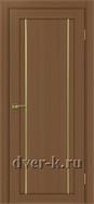 Межкомнатная дверь Оптима Порте Турин 522.111 АПП SG в экошпоне орех с молдингом матовое золото
